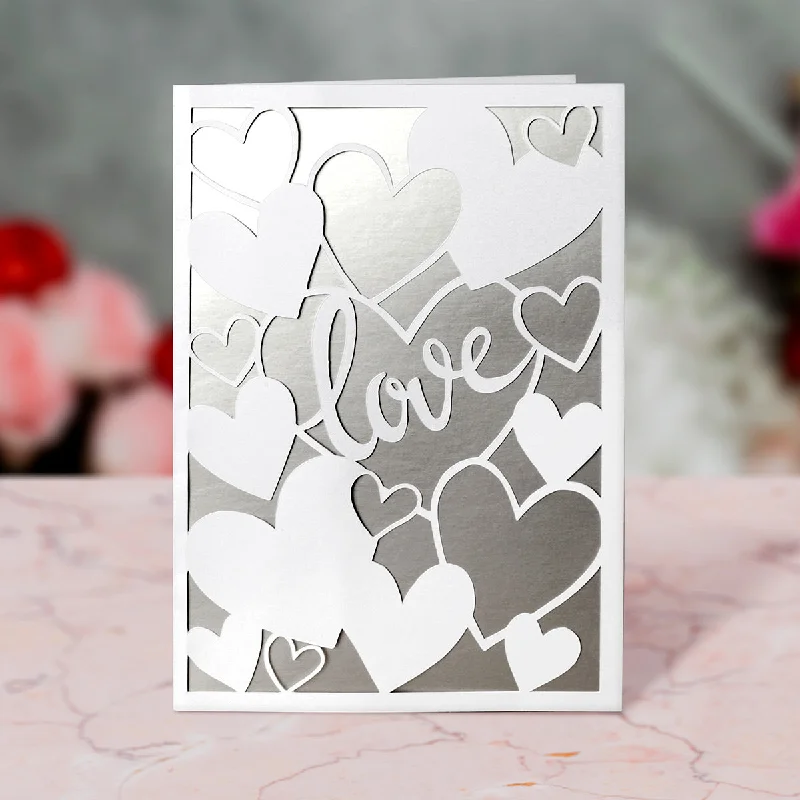 Love Hearts Card Paper Cutting Digital Template