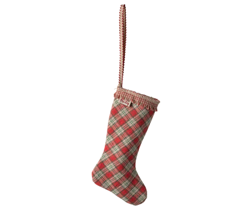 Christmas Ornament - Stocking - Checker/Red