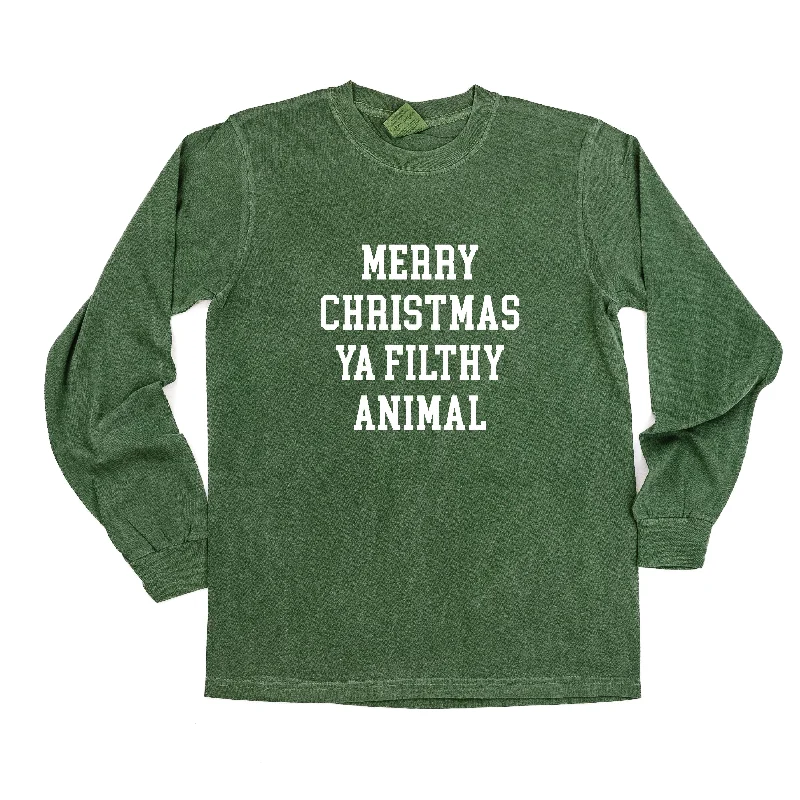 Merry Christmas Ya Filthy Animal - LONG SLEEVE Comfort Colors Tee