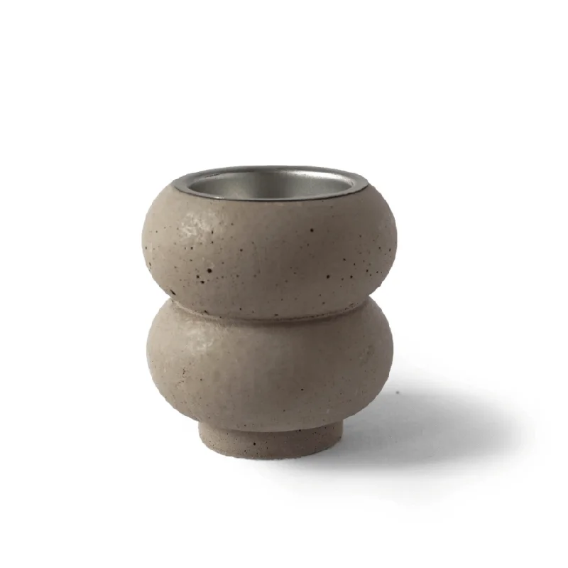 Midi Stacking Tealight Holder | Warm Grey | Concrete | by Studio Emma