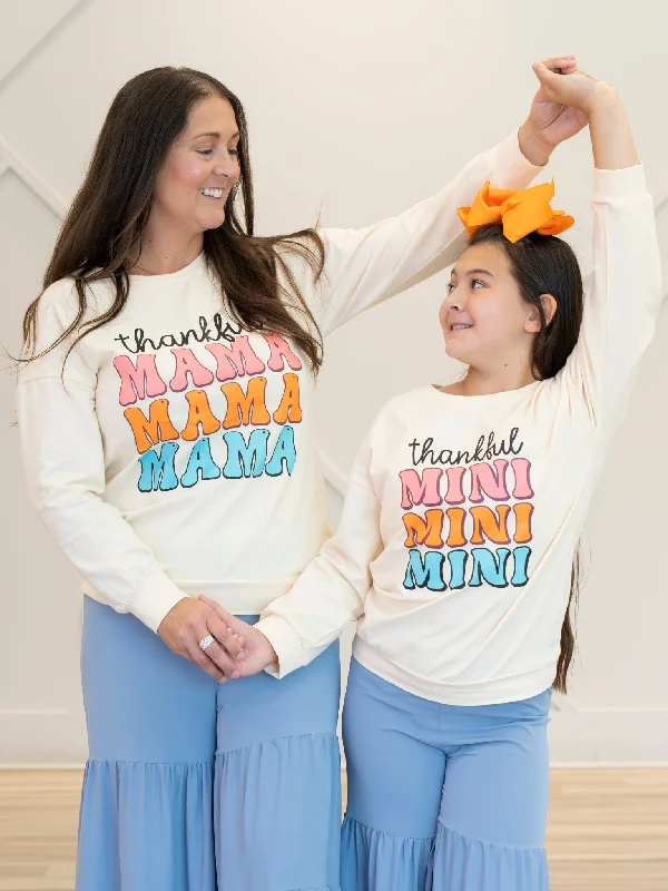 Mom & Me Cream "Thankful" Mama/Mini Shirt