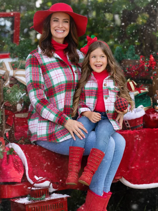 Mommy and Me Festive Plaid Flannel Shacket