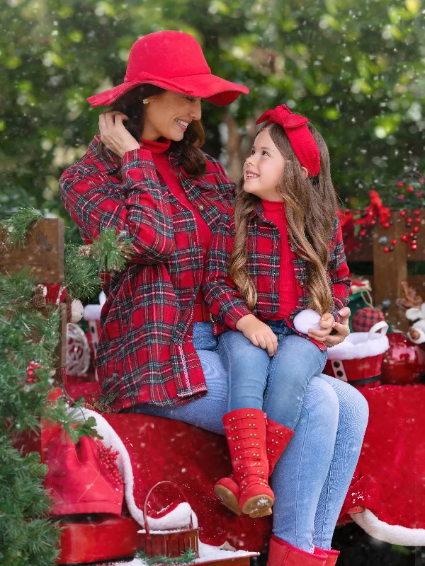 Mommy and Me Winter Plaid Flannel Shacket