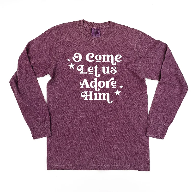 O Come Let Us Adore Him - LONG SLEEVE Comfort Colors Tee