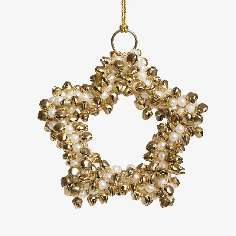 Star Jingle Bell Ornament (Pearl)