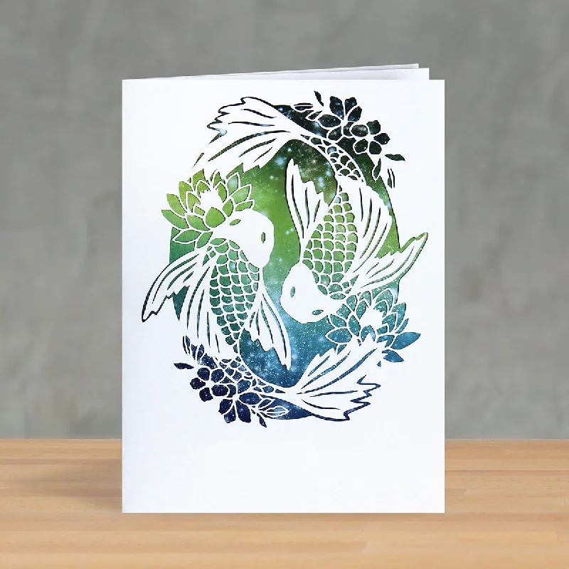 Pisces Paper Cutting Greetings Card + Wall Art Digital Templates