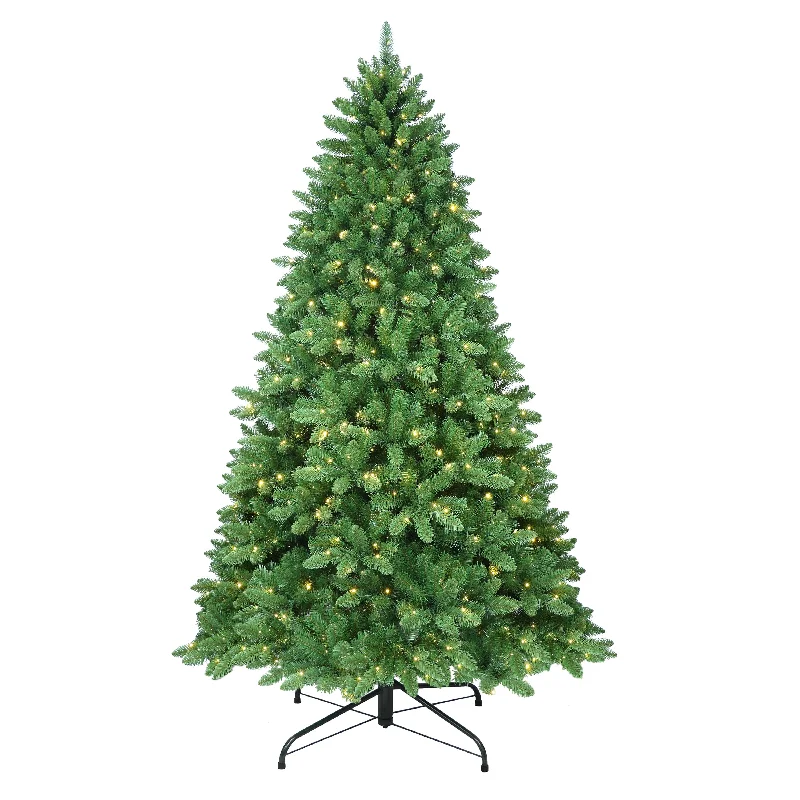 Pre-Lit 7.5' Nevada Spruce Artificial Christmas Tree with 650 Color-Select LED Lights and Sure-Lit Pole®, Green