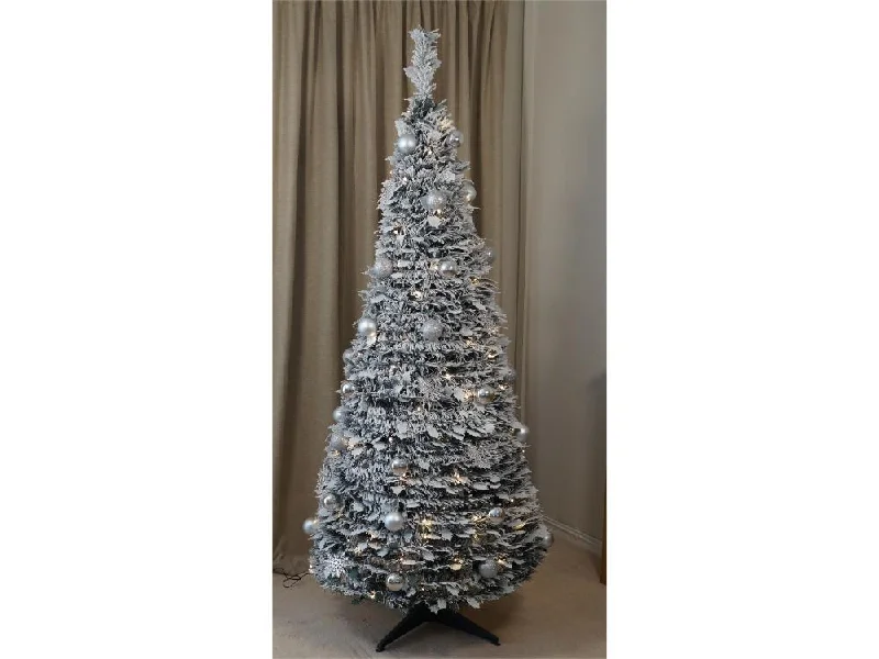 Silver Decor Pre-Lit Led Pop Up Christmas Tree