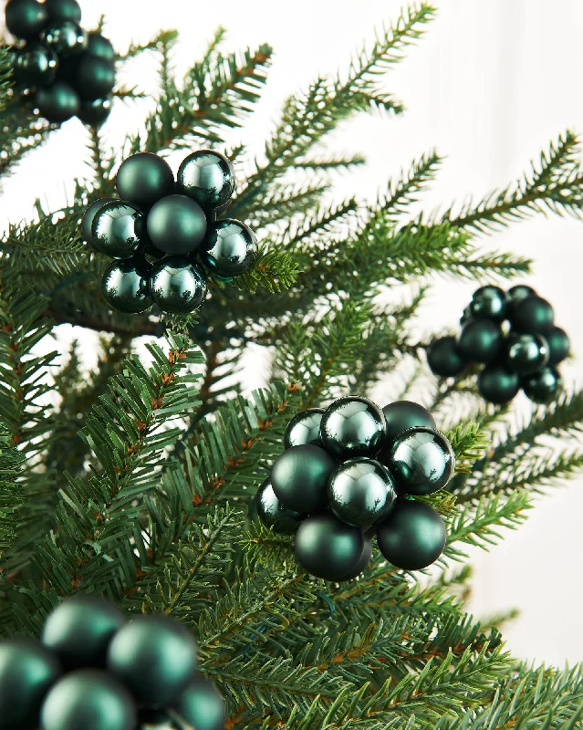 Sage Green Glass Berry Cluster Baubles, 10 Pack