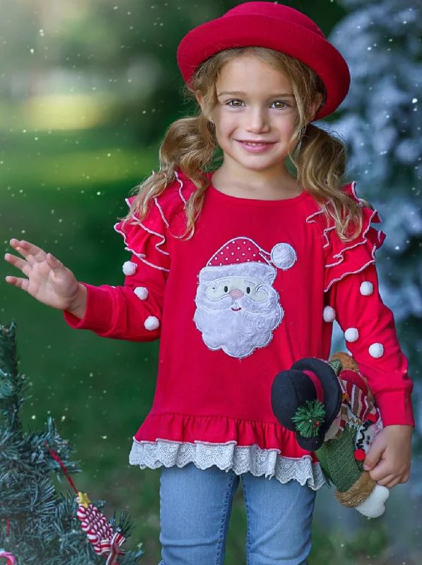 Santa Ruffles and Lace Sweater