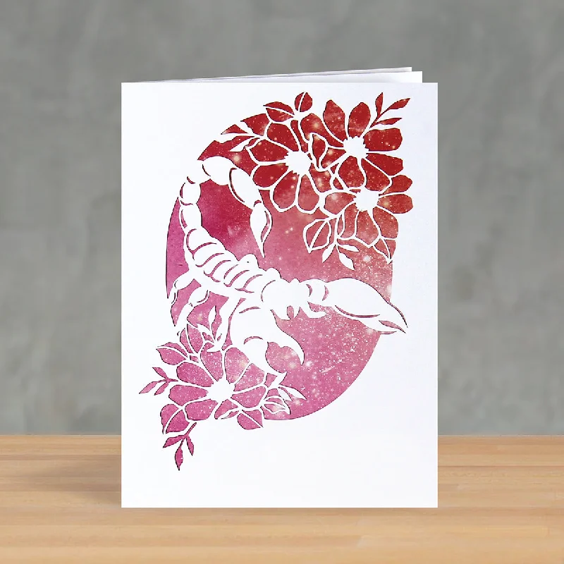 Scorpio Paper Cutting Greetings Card + Wall Art Digital Templates