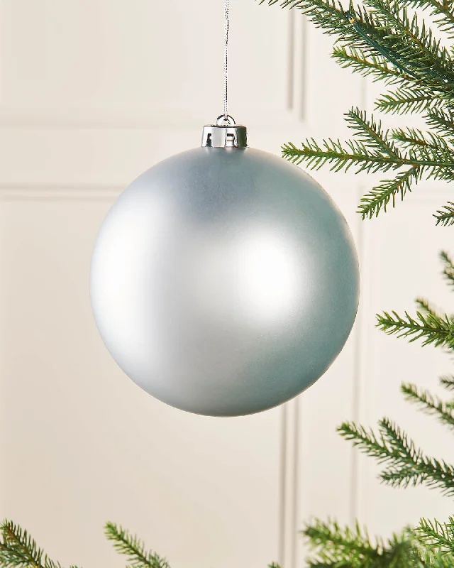 Silver Large Matt Shatterproof Bauble, 15 cm