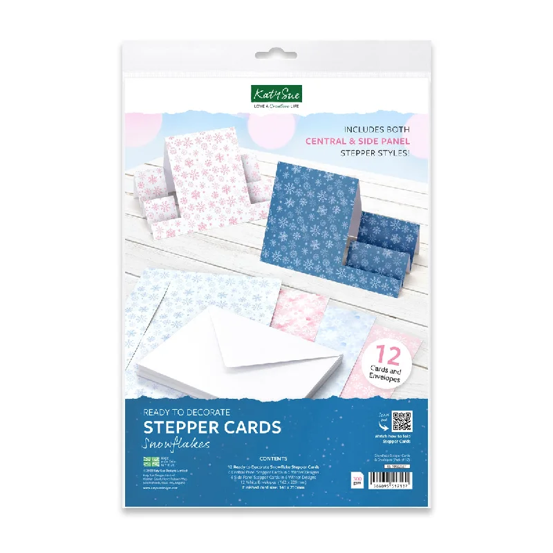 Snowflake Stepper Cards & Envelopes - Pack of 12