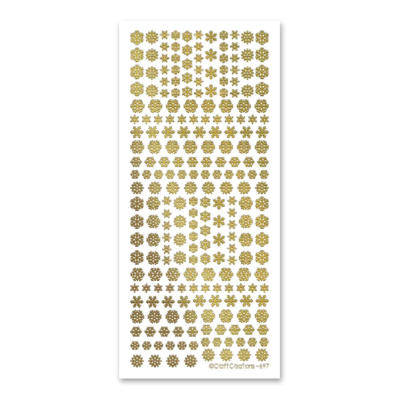 Snowflakes Small Gold Self Adhesive Stickers