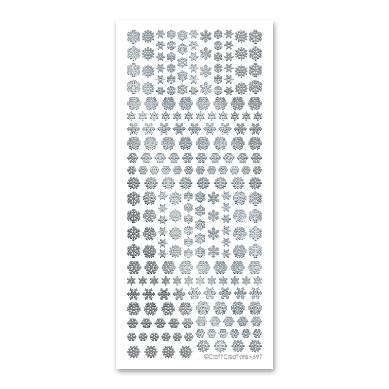 Snowflakes Small Silver Self Adhesive Stickers