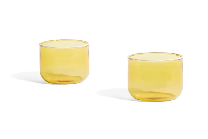 Tint Glass - Set of 2 | Light Yellow with White | by HAY