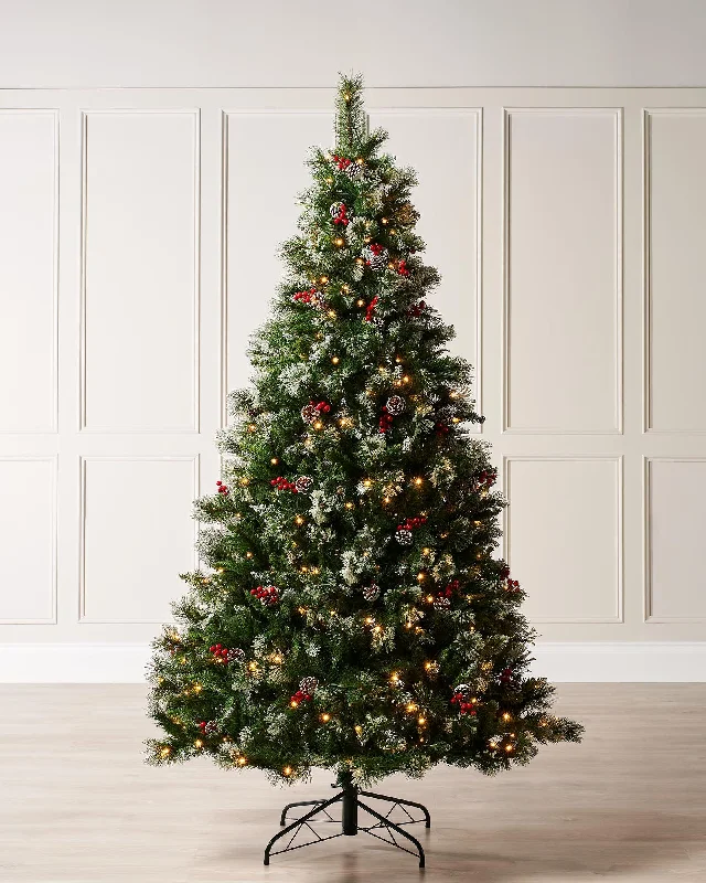 Pre-Lit Victorian Frosted Berries & Pinecones Christmas Tree