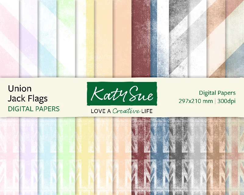 Vintage Union Jack Flags – A4 Digital Papers