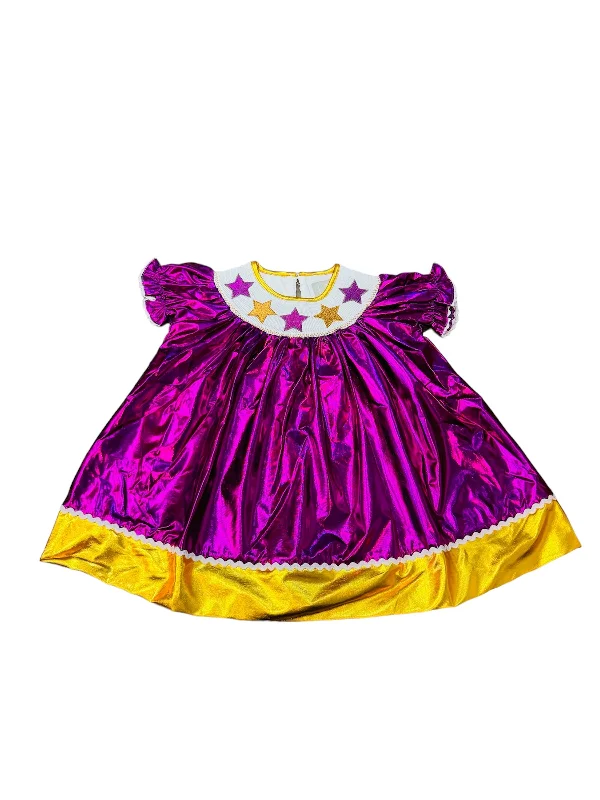 Louisiana Purple and Gold Star Bishop Dress