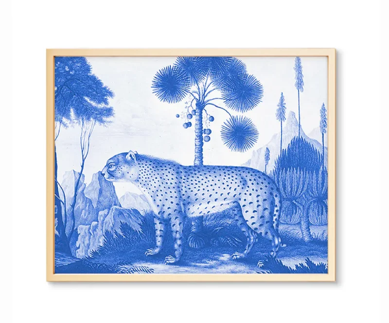 Vintage Leopard Small Framed Art Print