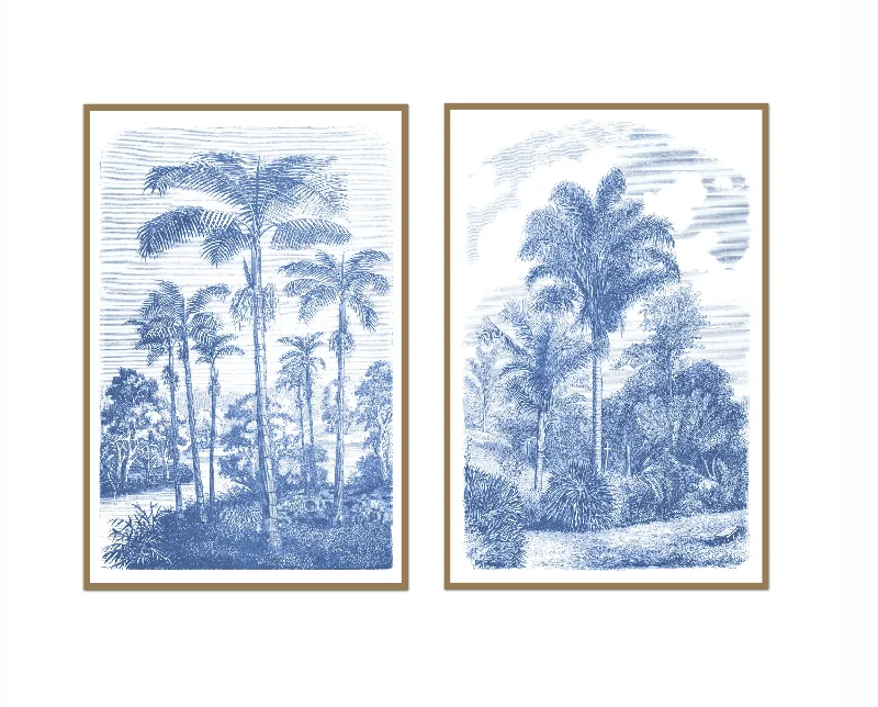 Vintage Tropical Oasis Framed Prints