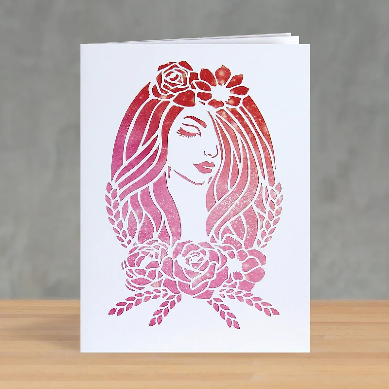 Virgo Paper Cutting Greetings Card + Wall Art Digital Templates