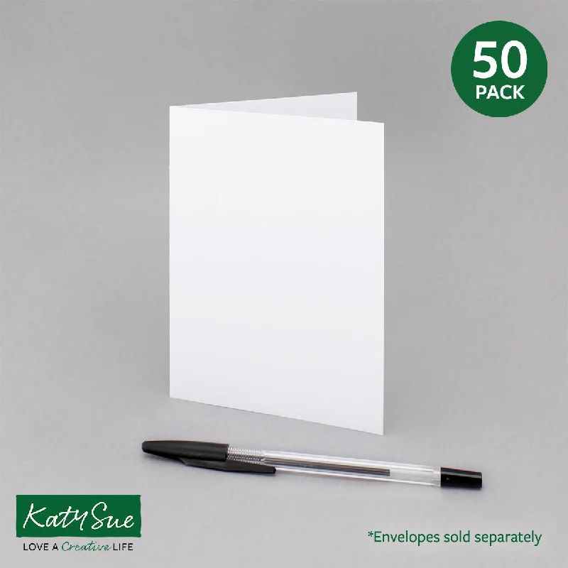 White 4x6 (A6) Single Fold Cards 300gsm 105x148mm (pack of 50)