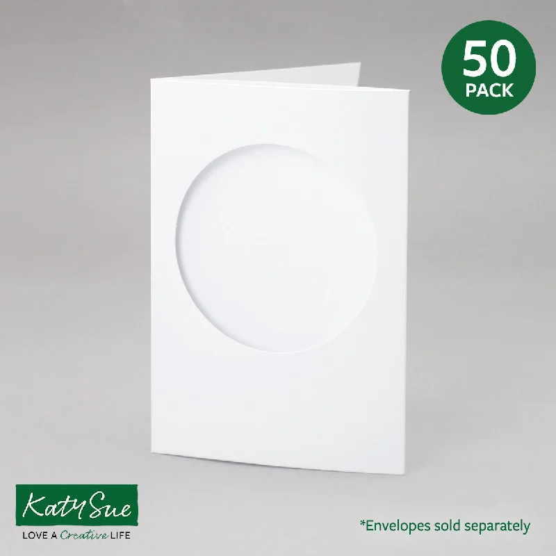 White Circle Aperture Cards 104x152mm (pack of 50)