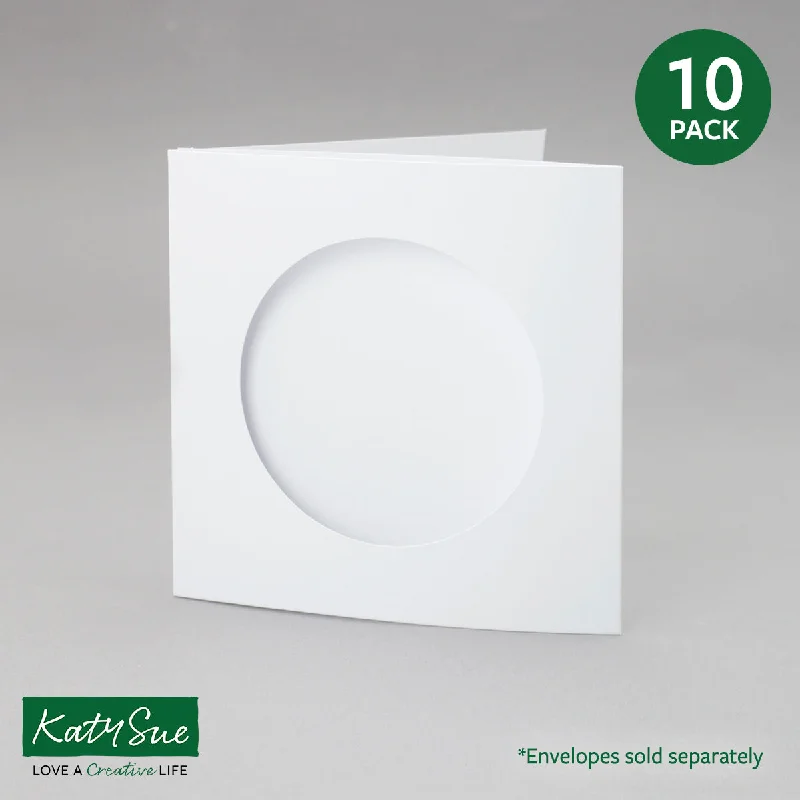 White Circle Aperture Cards 144x144mm (pack of 10)