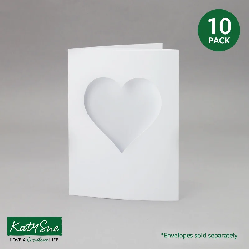 White Heart Aperture Cards 145x198mm (pack of 10)