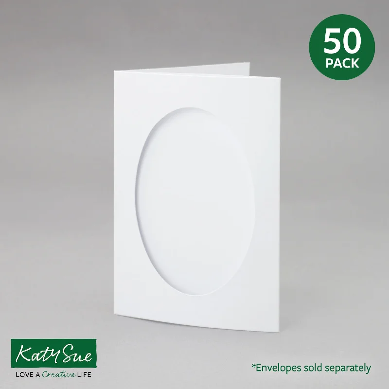 White Oval Aperture Cards 104x152mm (pack of 50)