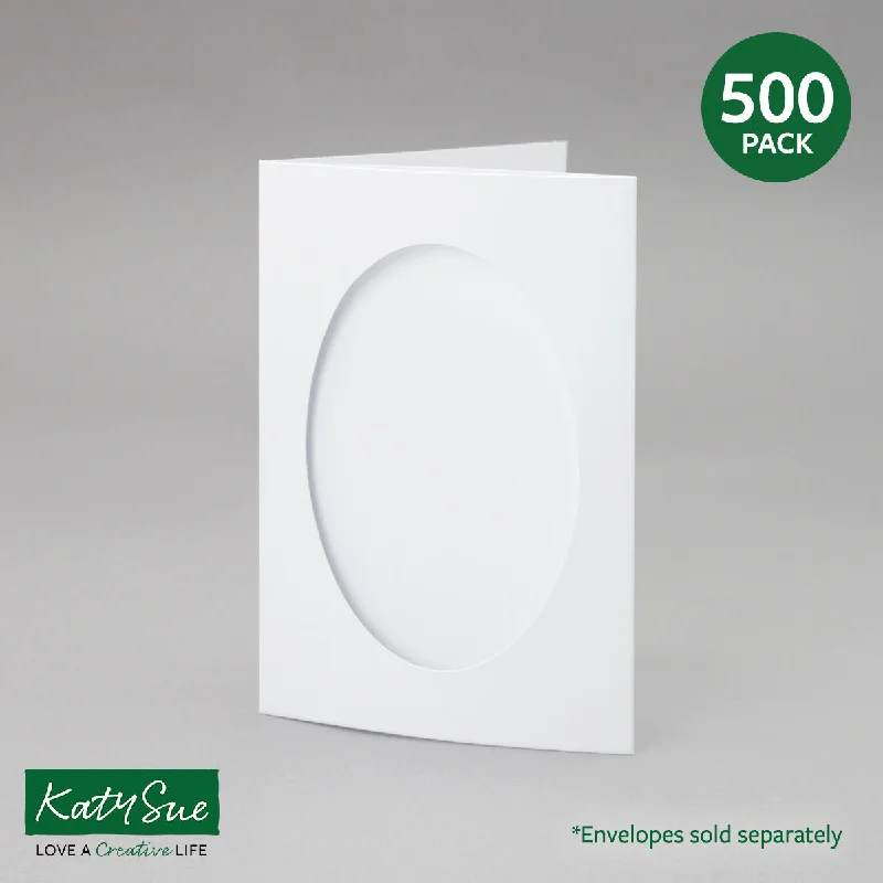 White Oval Aperture Cards 104x152mm (pack of 500)