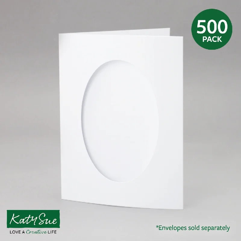 White Oval Aperture Cards 150x203mm (pack of 500)