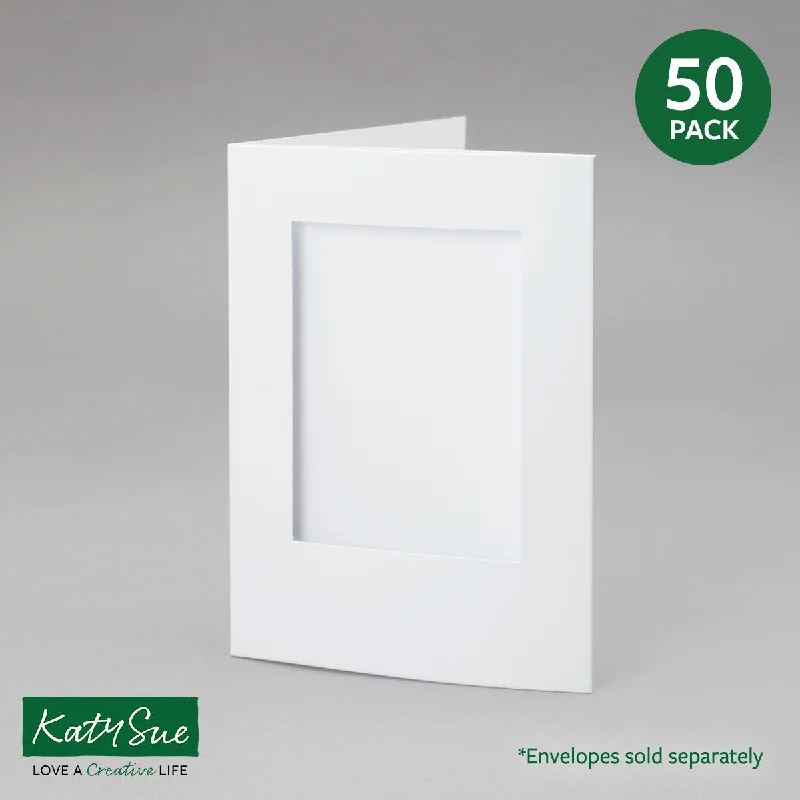 White Rectangle Aperture Cards 104x152mm (pack of 50)