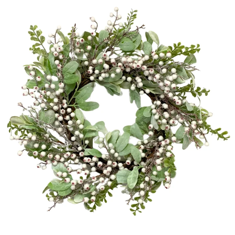 Winter Frost Lambs Ear Boxwood Wreath 24” |KS