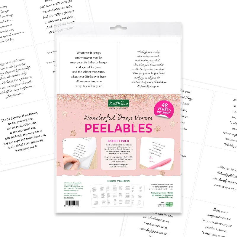 Wonderful Days Peelables Verses, 48 stickers