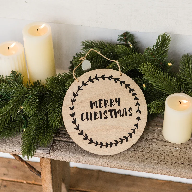 Wreath Christmas Sign - Double Sided