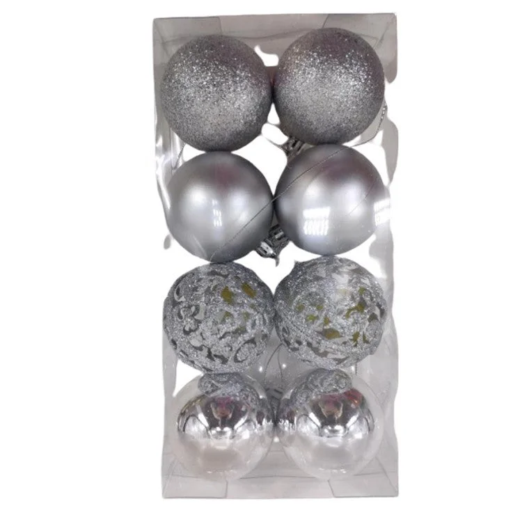 Christmas Bauble 8pk 60mm Silver