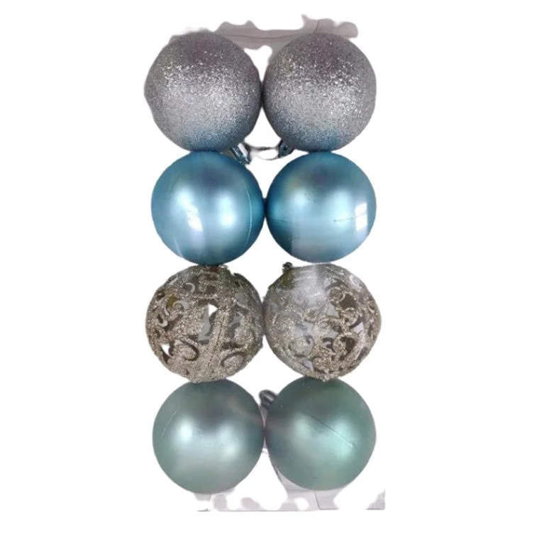 Christmas Bauble 8pk 60mm Blue/Green