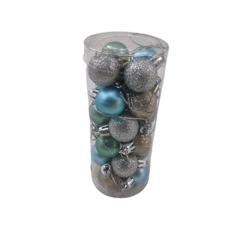 Christmas Bauble 24pk 25mm Blue/Green