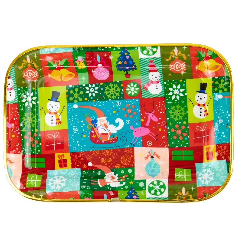 Christmas Plastic Plate, Rectangle- 33x24cm