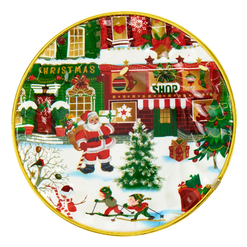 Christmas Plastic Round Plate- 27.9cm