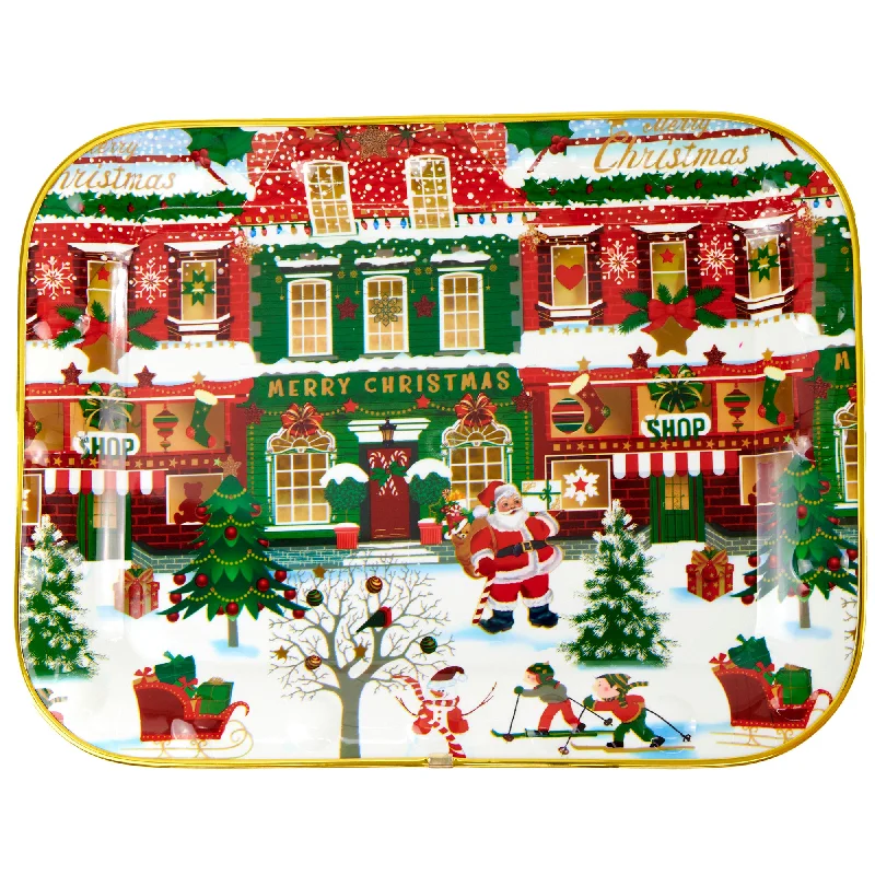 Christmas Plate Plastic- 45.7x34.3cm