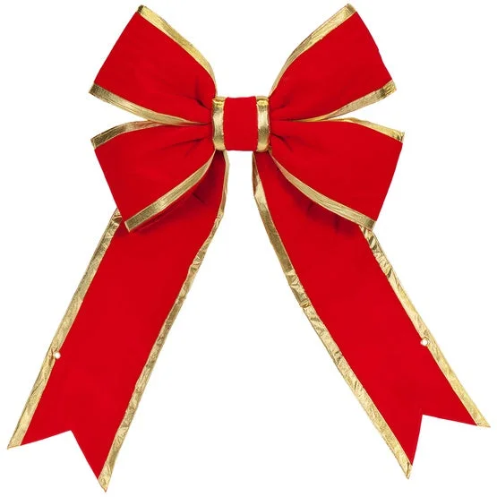 2 FT X 2.5 FT Red & Gold Bow 4 Ears