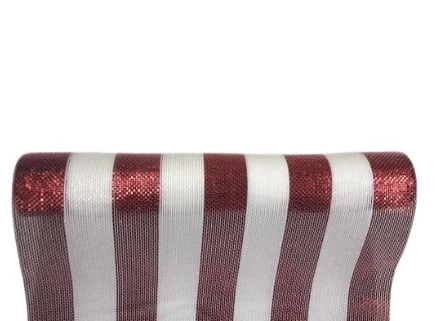 20" X 10YD Red & White Mesh Ribbon