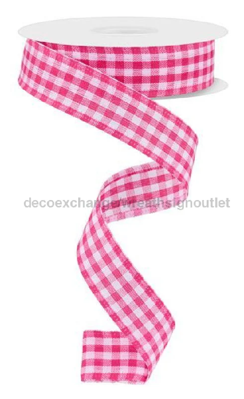 7/8"X10Yd Gingham Check Dk Pink/White RG07048AJ