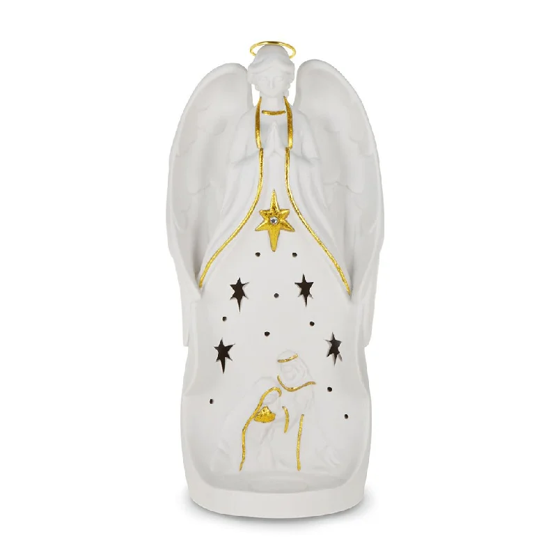 Hallmark : Nativity Angel Figurine Christmas Tea-Light Holder - 11.75"