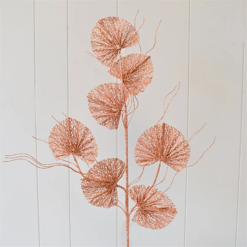 Delicate Coral Fan Leaf Spray 31" in Coral | QD