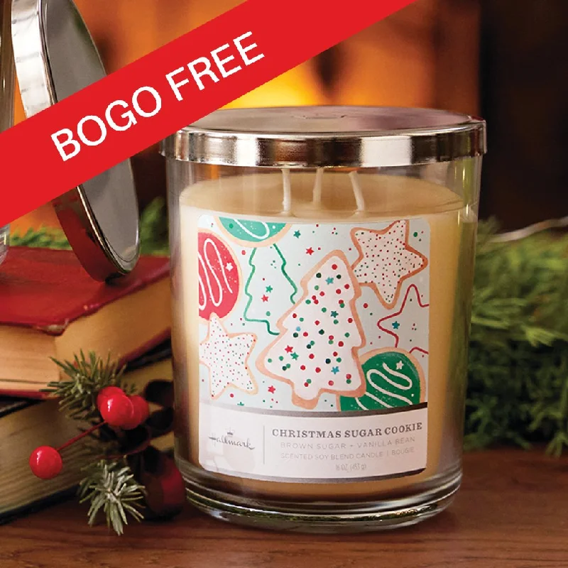 Hallmark :  Christmas Sugar Cookie 3-Wick Jar Candle, 16 oz.