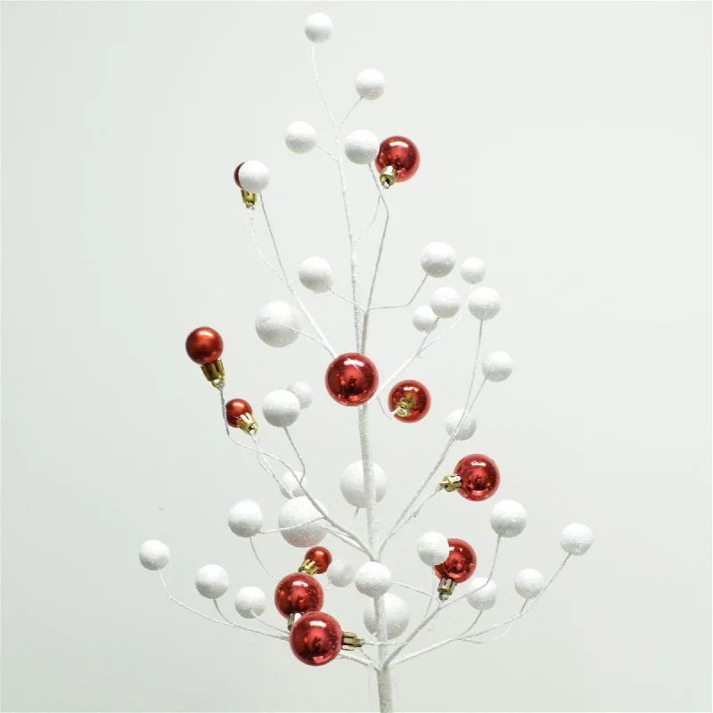 Ornament Ball Spray 27" in White/Red | QD